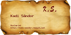 Kadi Sándor névjegykártya