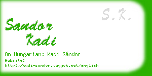sandor kadi business card