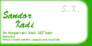 sandor kadi business card